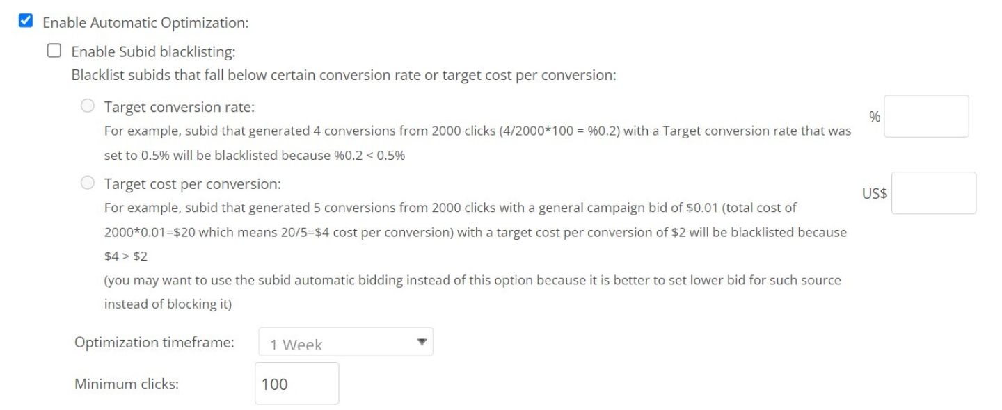 Example of Auto-Optimization