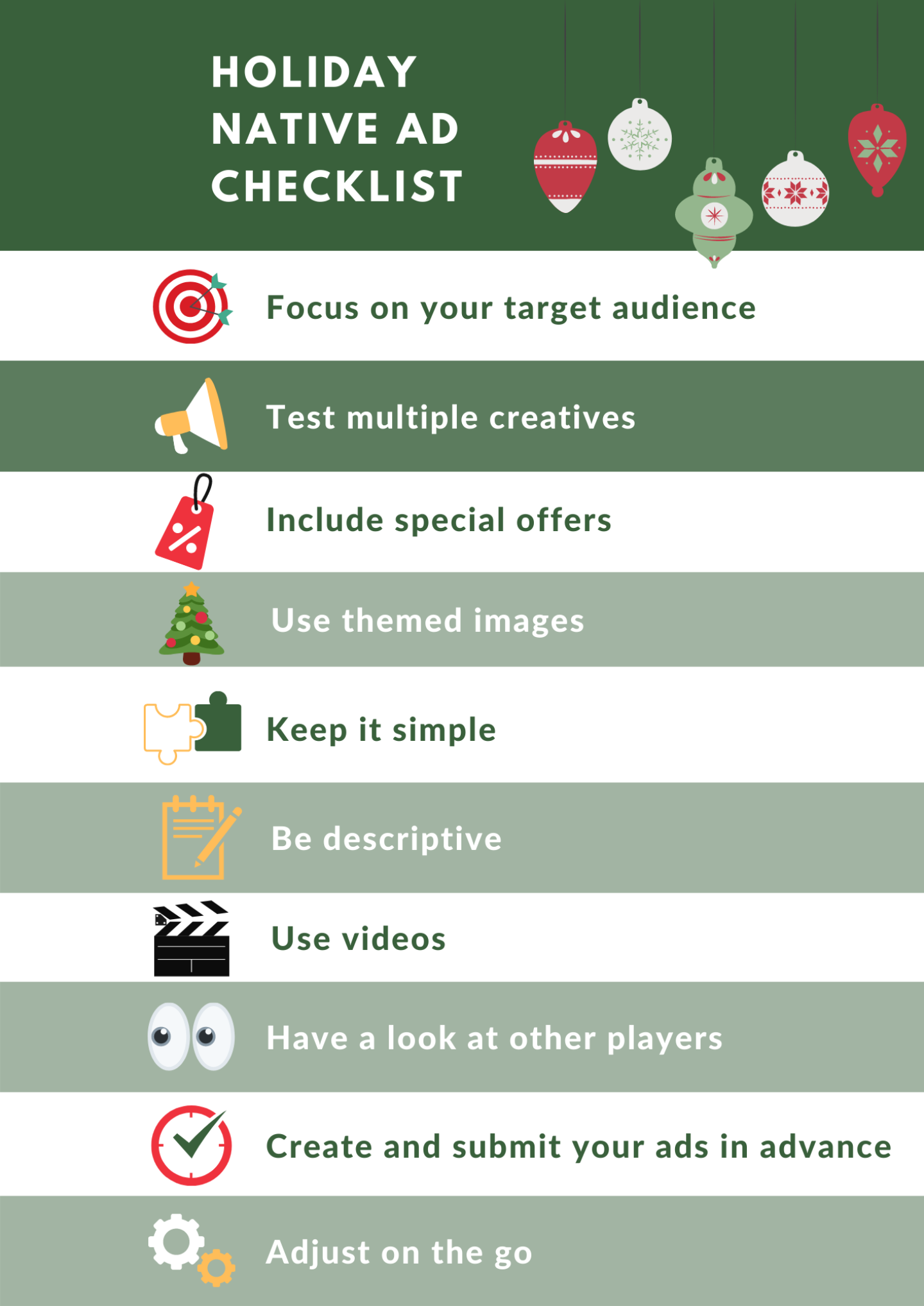 Holiday Native Ad Checklist