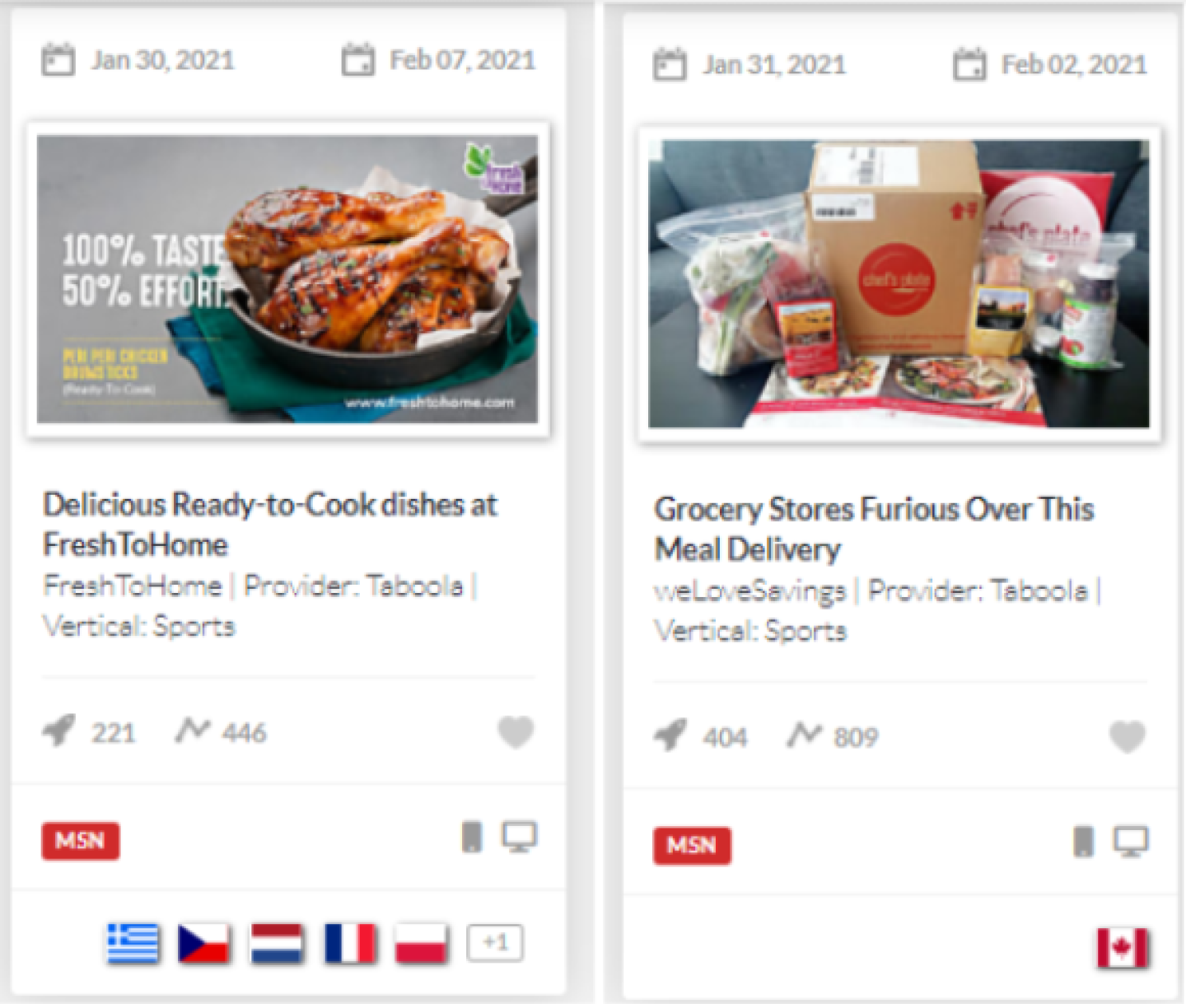 Native Ads Examples In Food & Kitchen Vertical