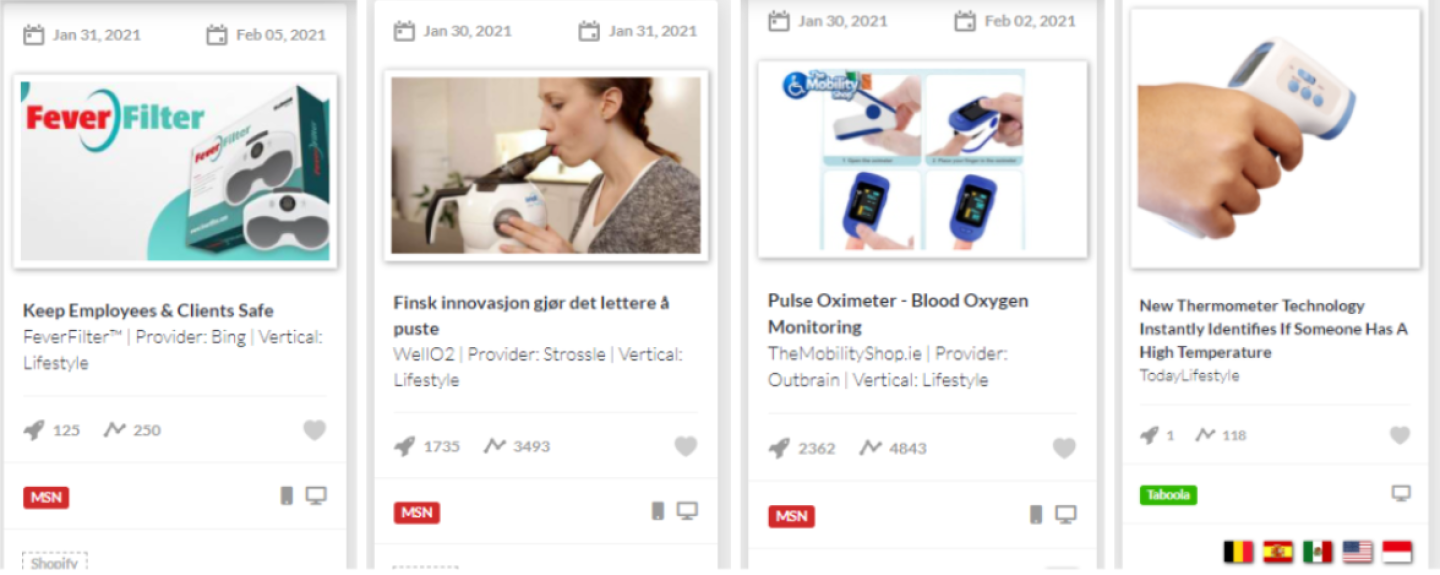 Native Ads Examples of Medical Items