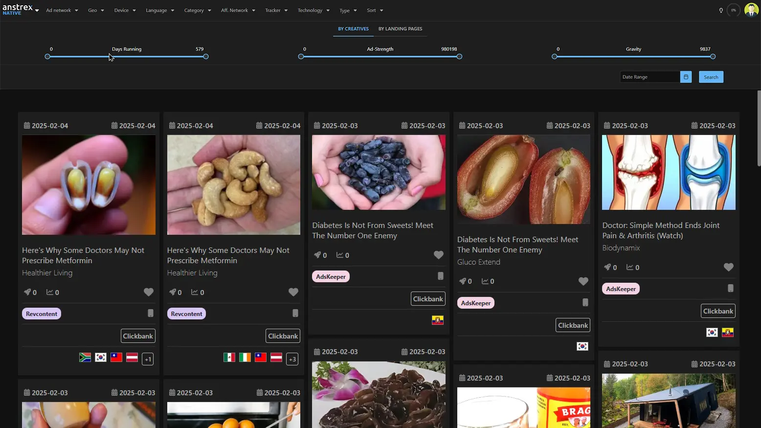 Anstrex Native Advertising Spy Tool